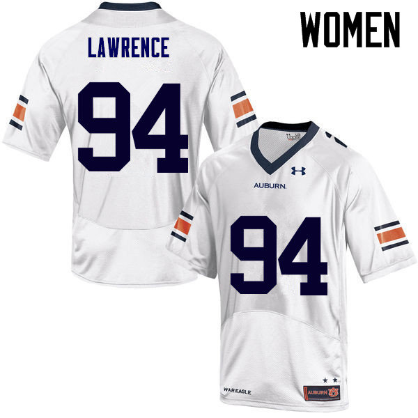 Women Auburn Tigers #94 Devaroe Lawrence College Football Jerseys Sale-White